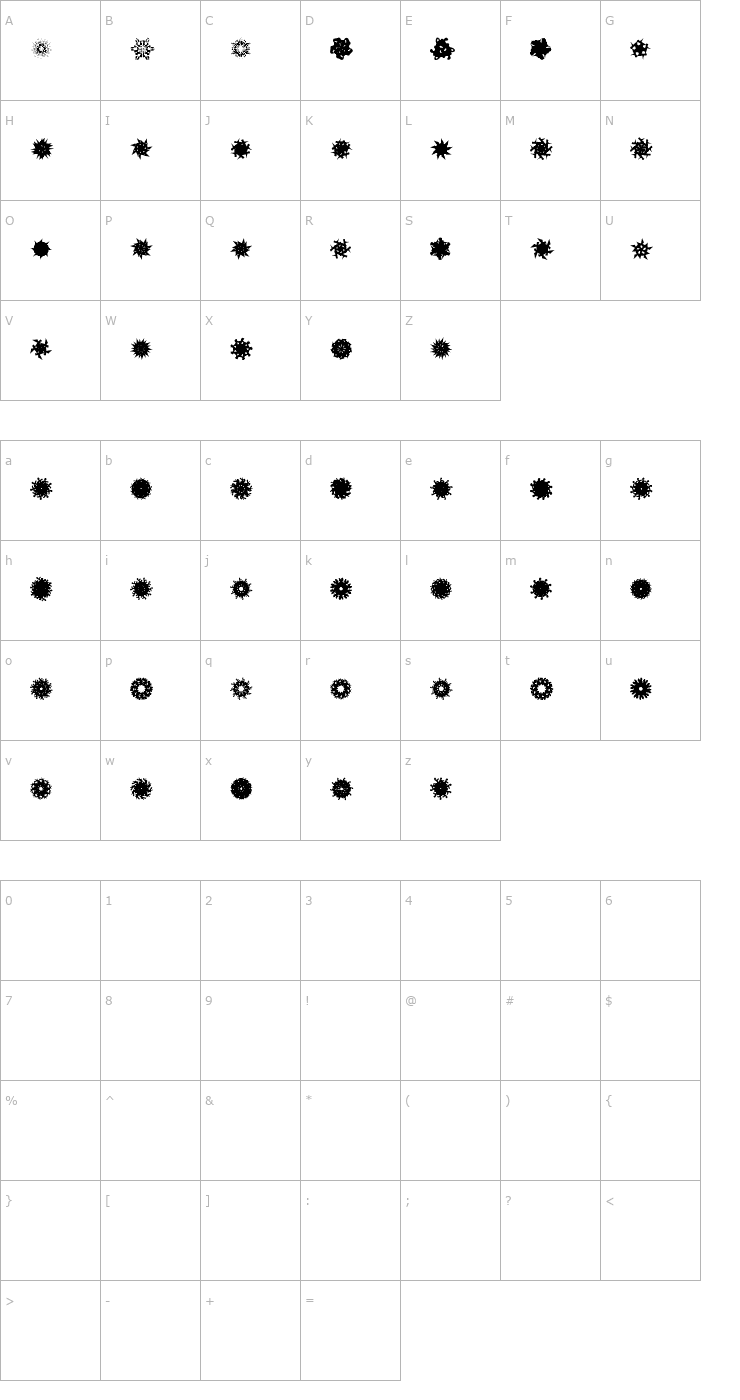 Character Map LaMorte3 Font