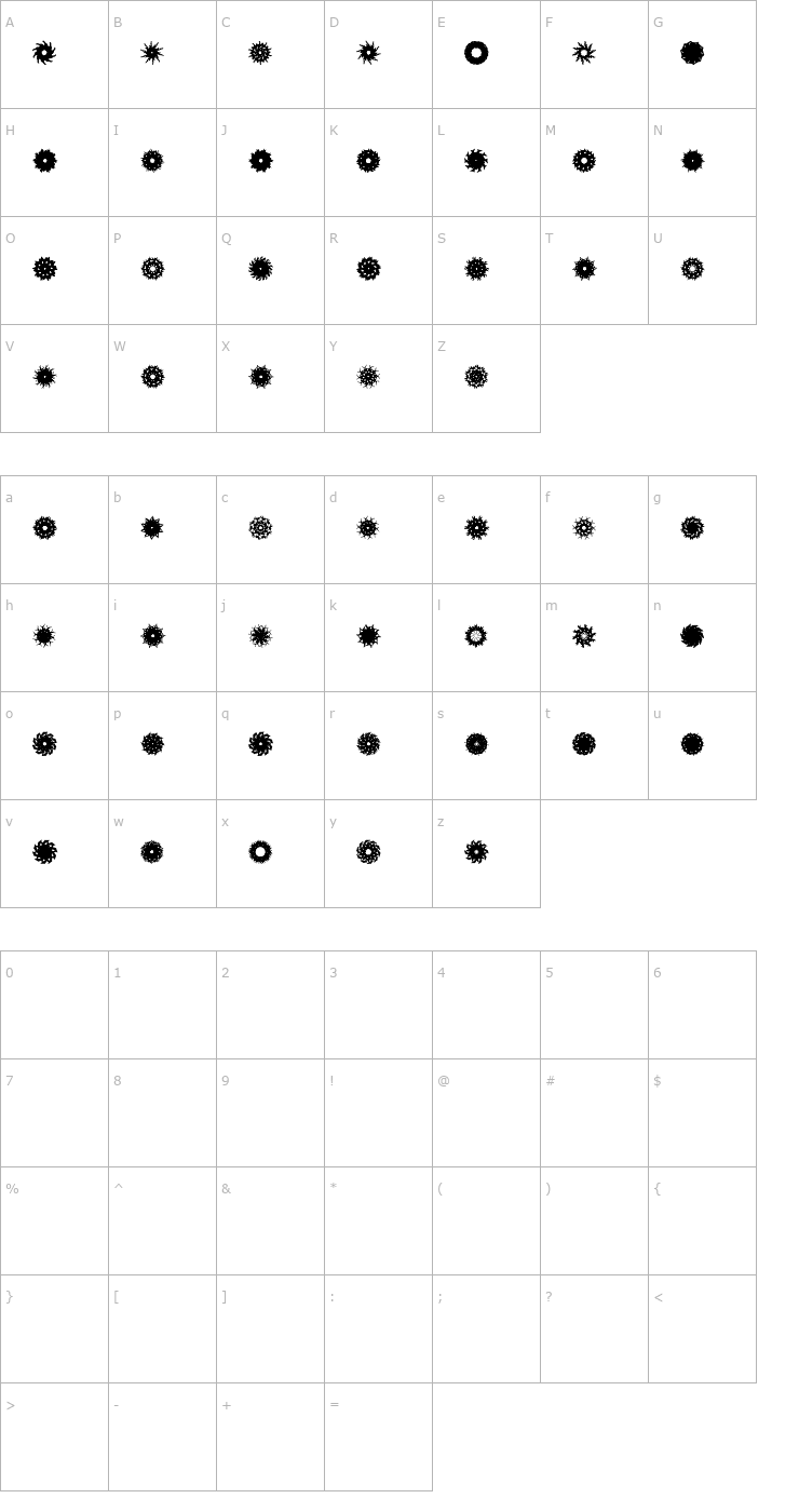 Character Map LaMorte4 Font