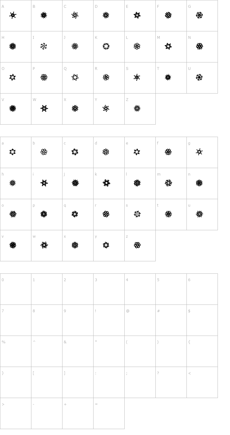 Character Map LaMorte5 Font