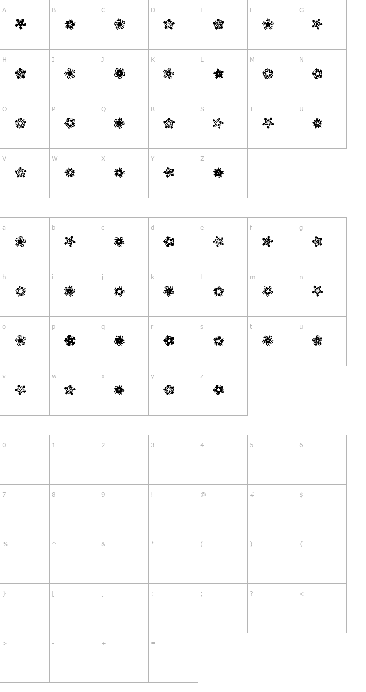 Character Map LaMorte6 Font
