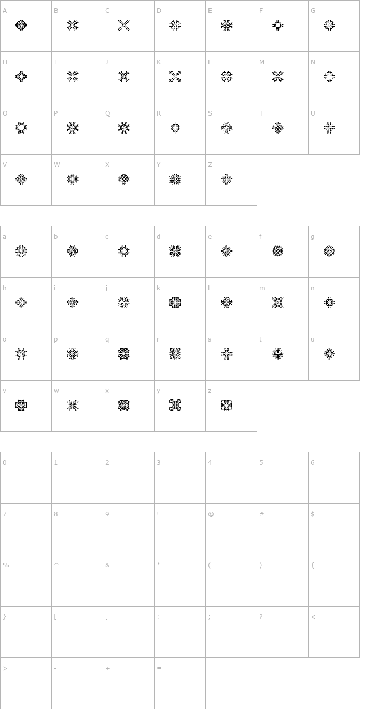 Character Map LaMorte8 Font