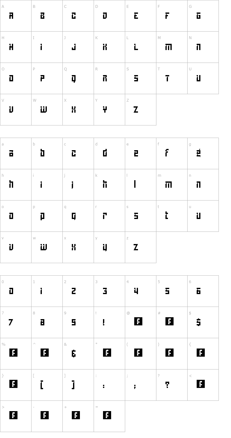 Character Map Lampoon Font