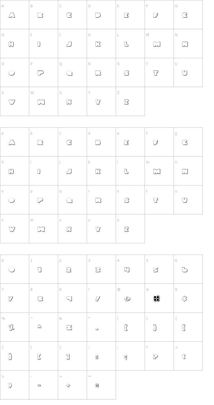 Character Map Land Whale Outline Font