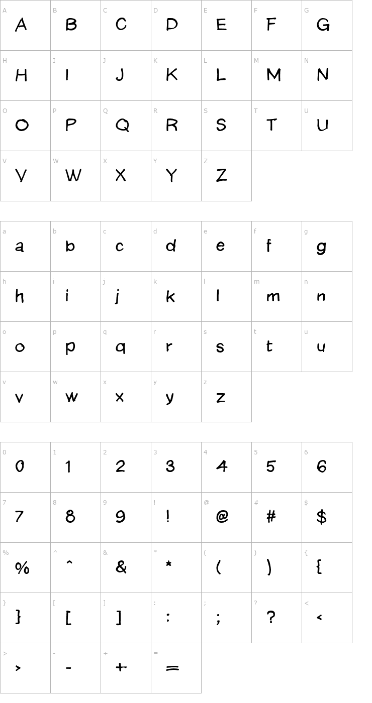 Character Map Langer AltBold Font