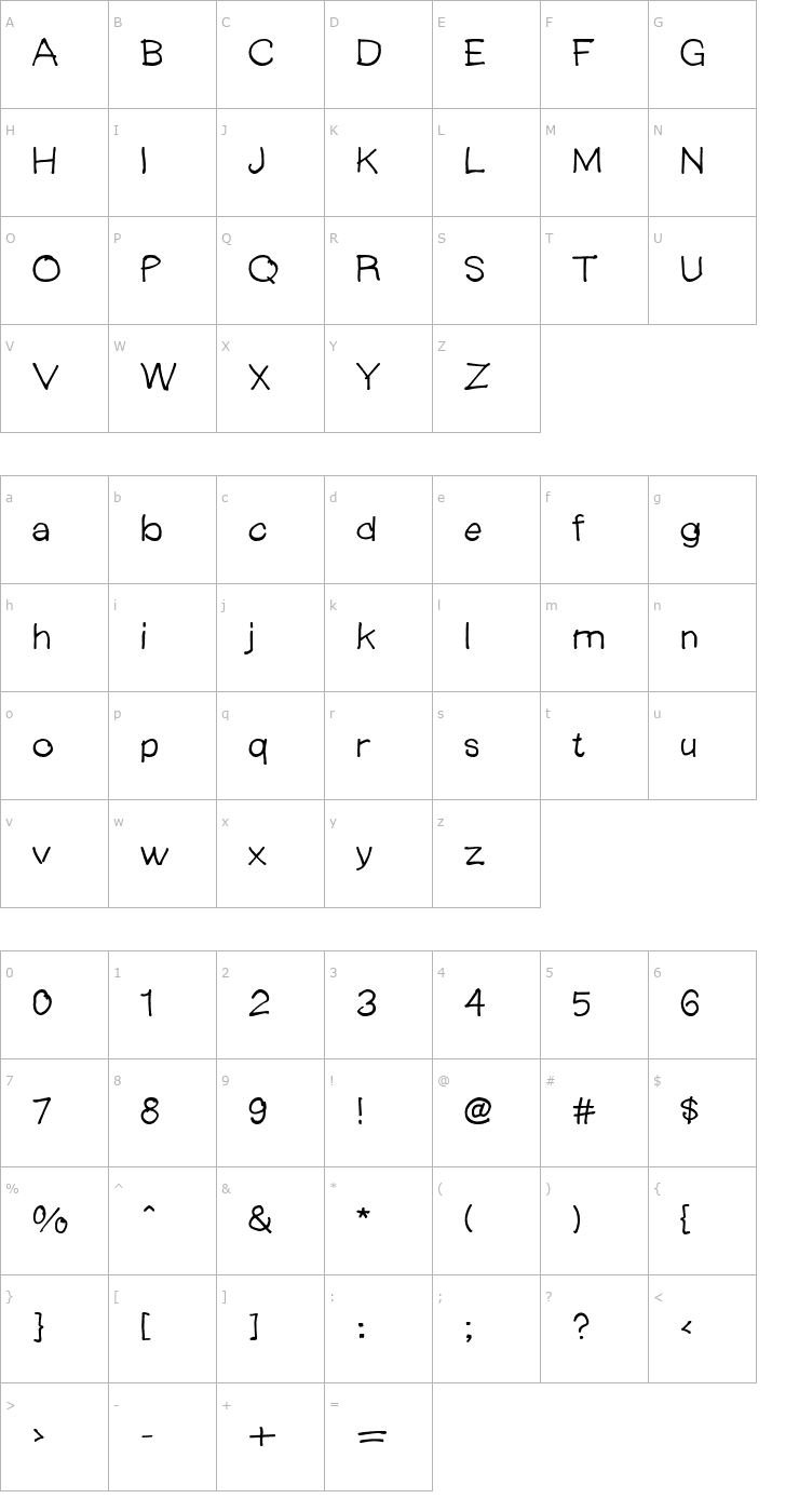 Character Map Langer AltRoman Font