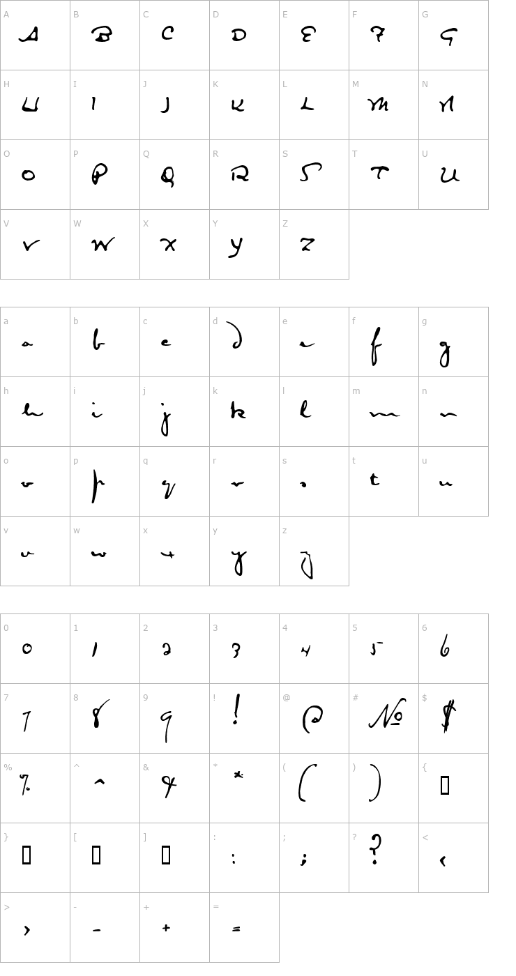 Character Map Lanier SC Font