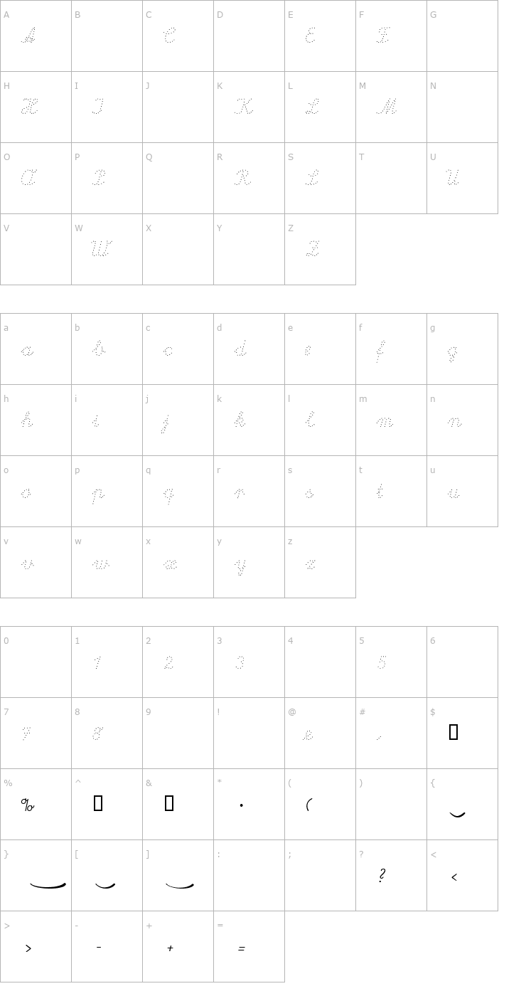 Character Map Lapunkt Font