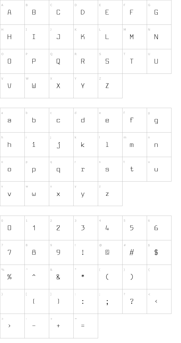 Character Map Larabiefont Font