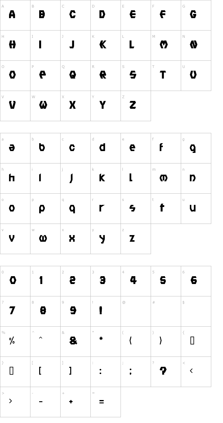 Character Map Lard Plane Font