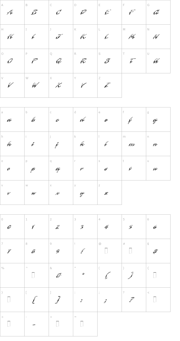 Character Map Laser Chrome Plain Font