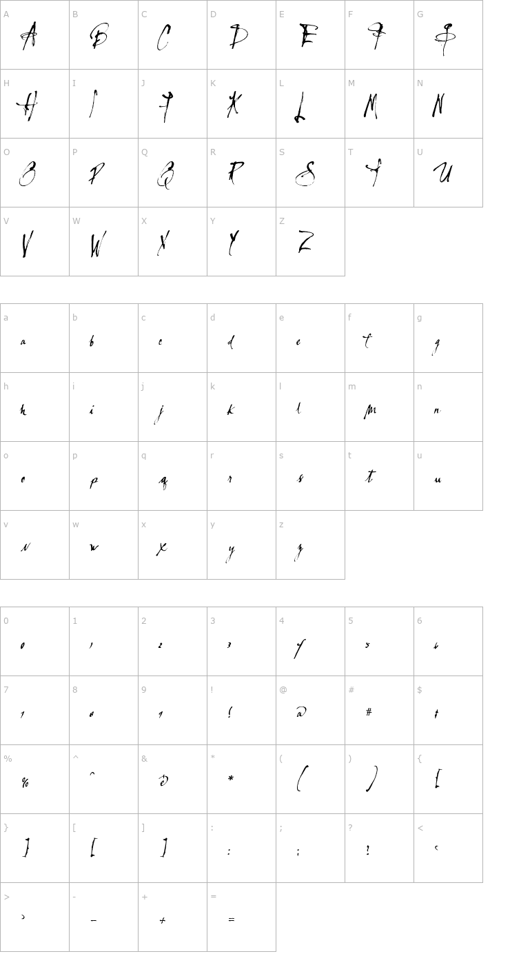 Character Map LassigueDmato Font