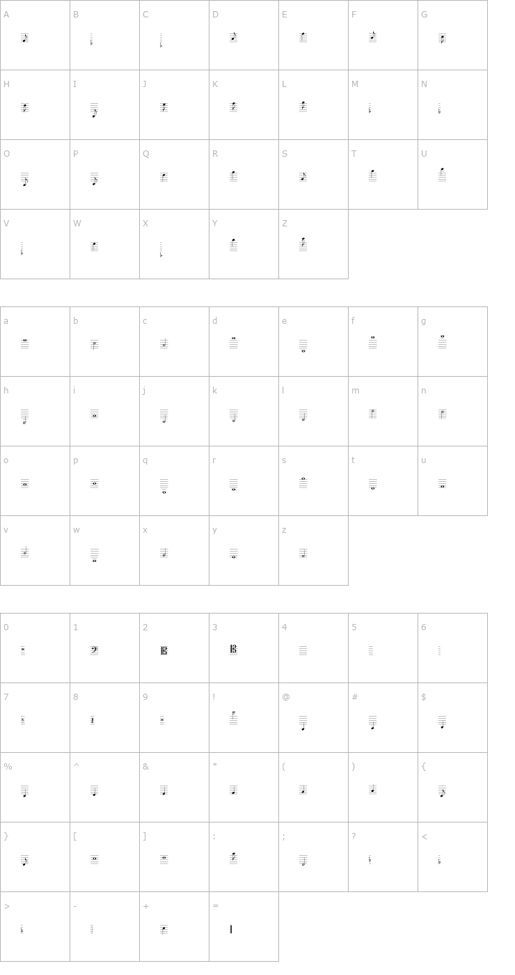 Character Map Lassus Font