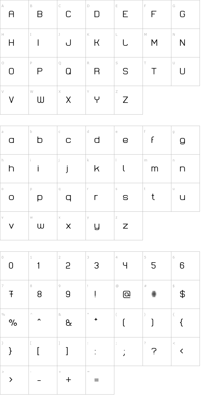 Character Map Lastwaerk regular Font
