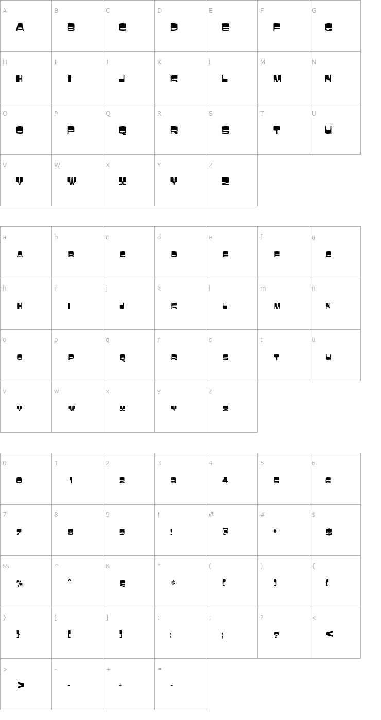 Character Map LaughinCondensed Font