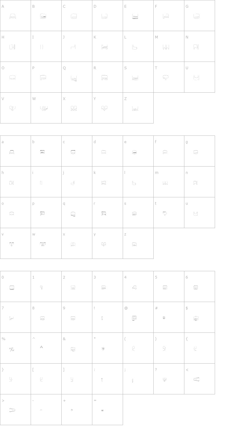 Character Map LaughinOutline Font