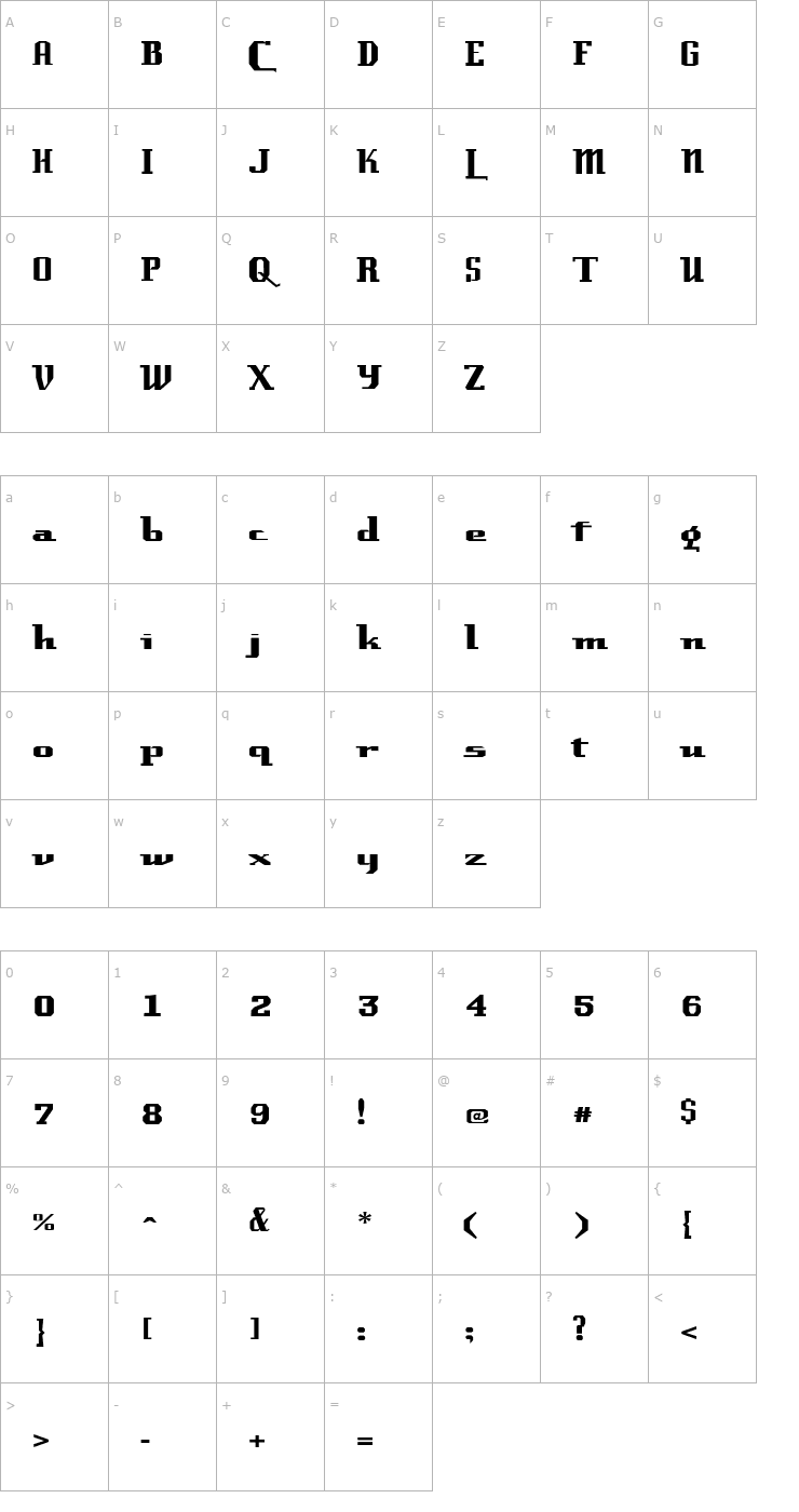 Character Map Laundrette Font