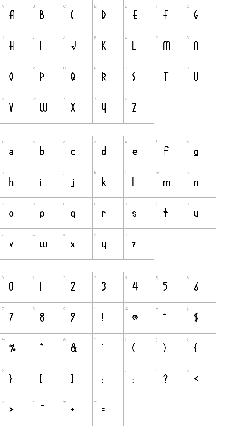 Character Map LauraMc Crary Font