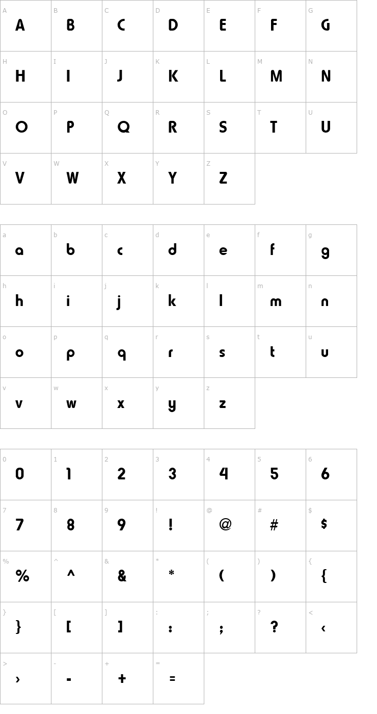 Character Map Lauren Normal Font