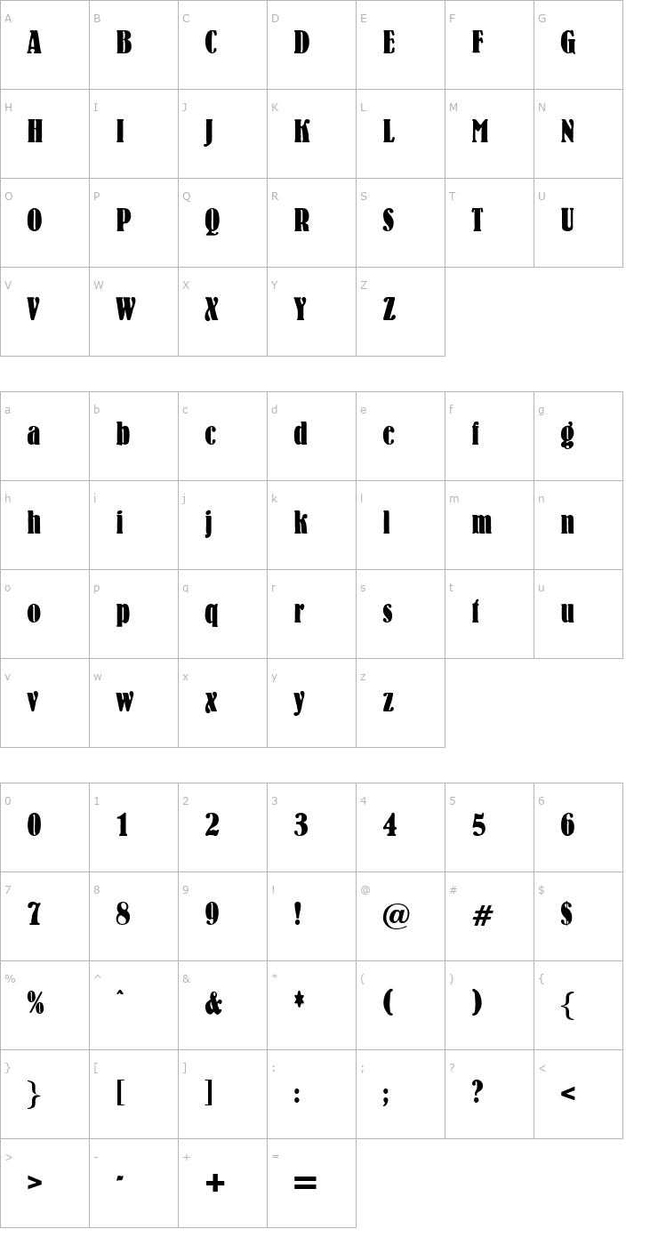 Character Map Laurin Font