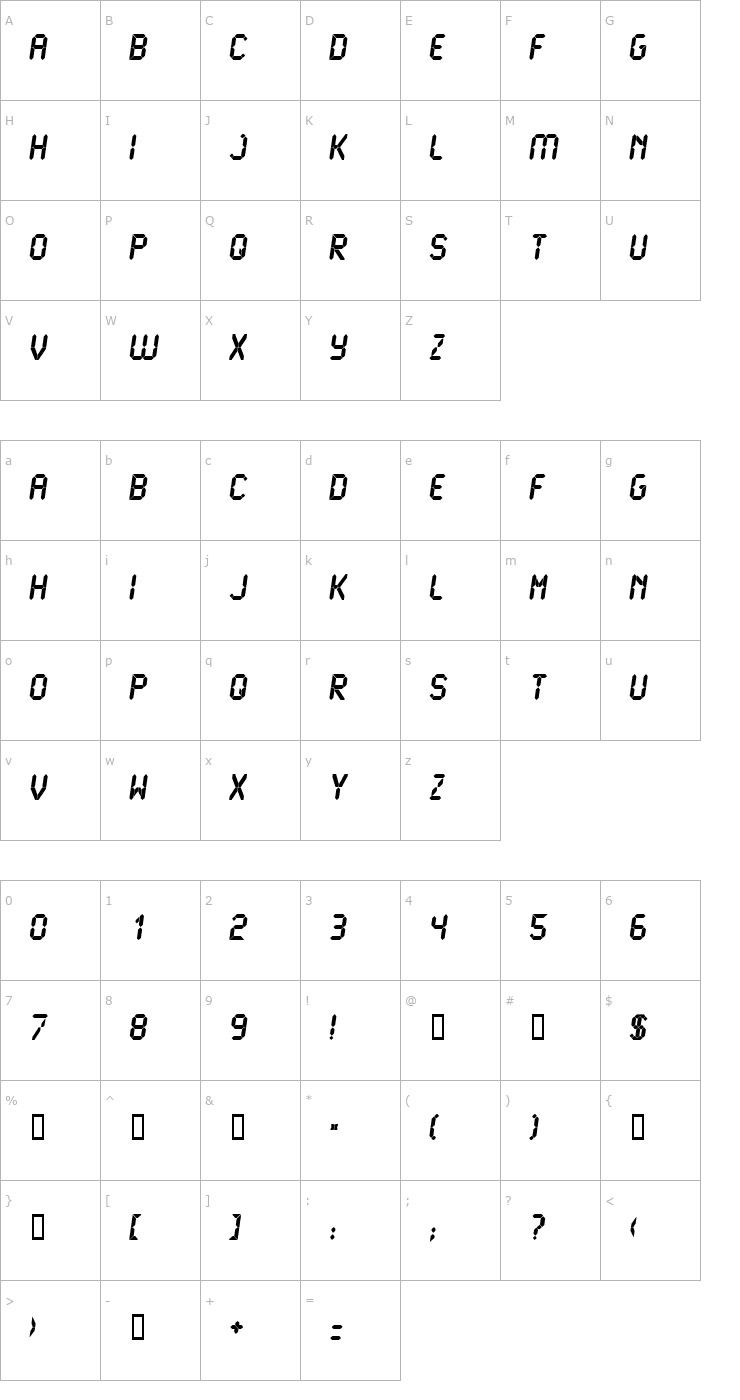Character Map LCD Ultra Font