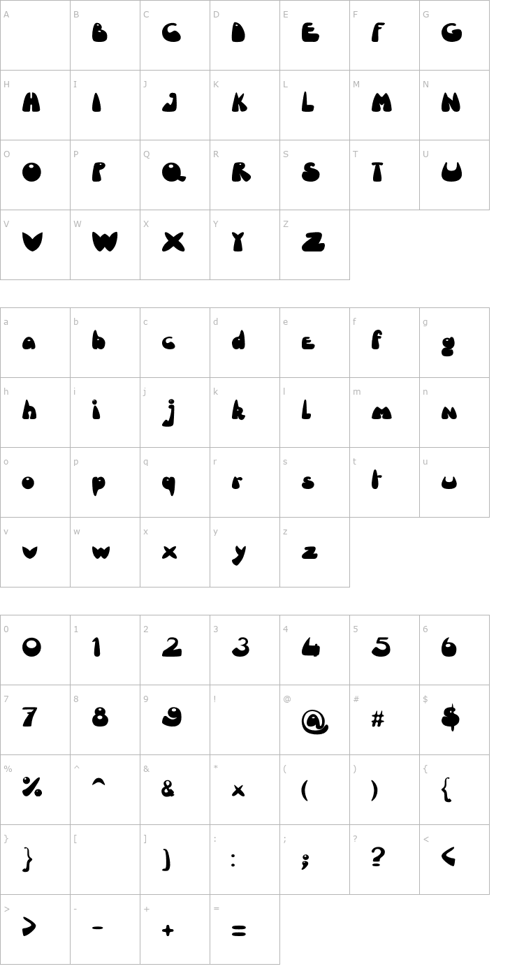 Character Map Le Canard Déchainé Font