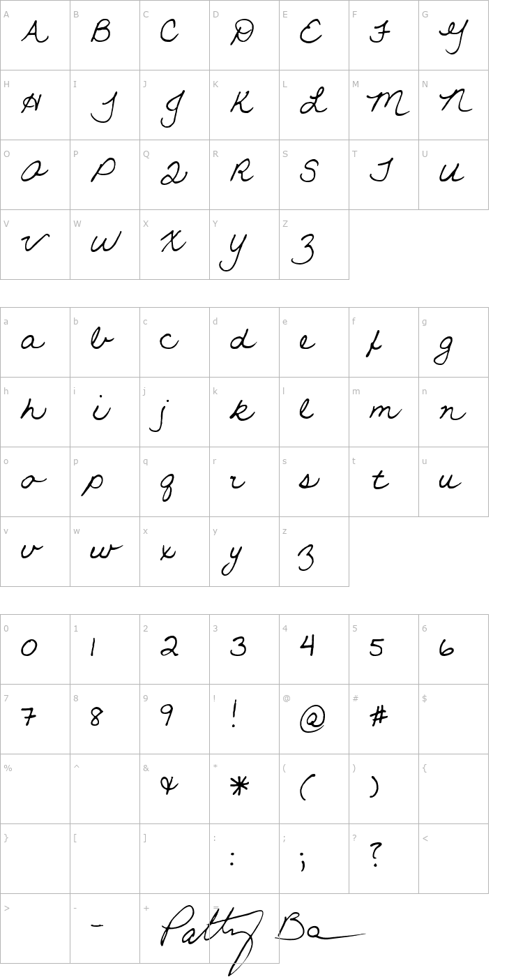 Character Map Leaf Queen Script scripty 2 Font