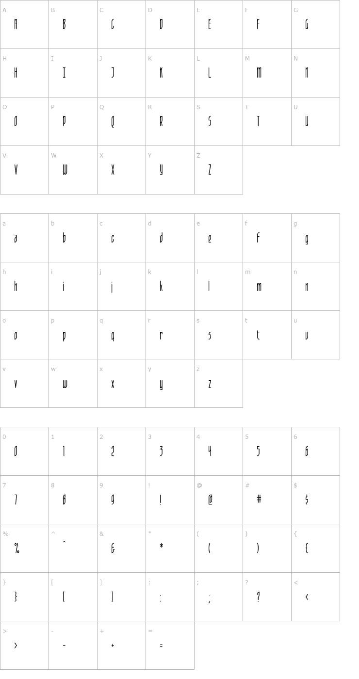 Character Map LeafletLight Font