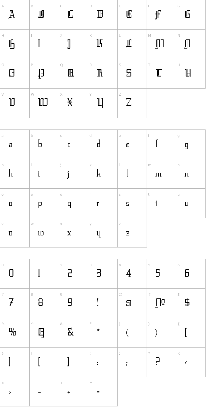 Character Map Leather Light Font