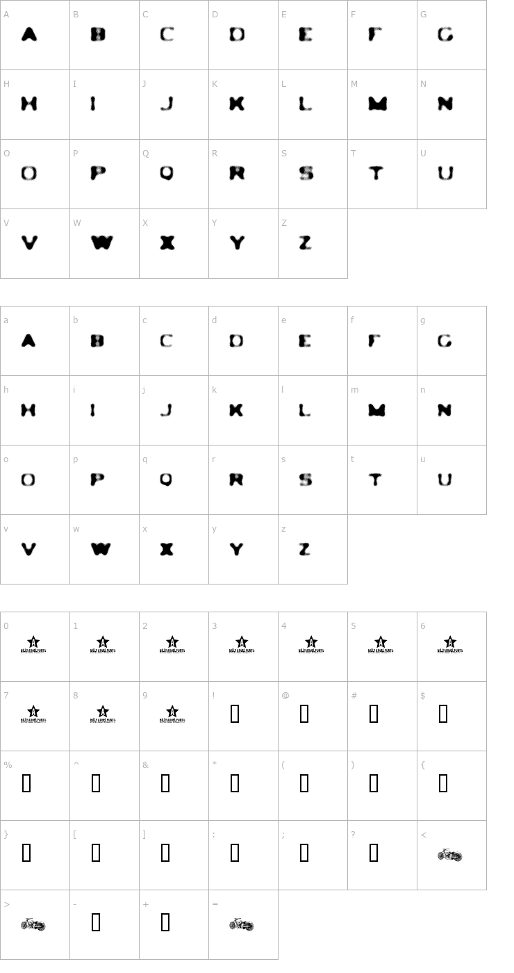 Character Map Ledlight Font