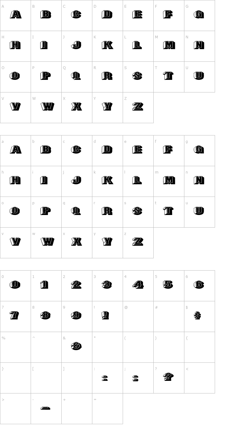 Character Map LeeCaps Ex Font