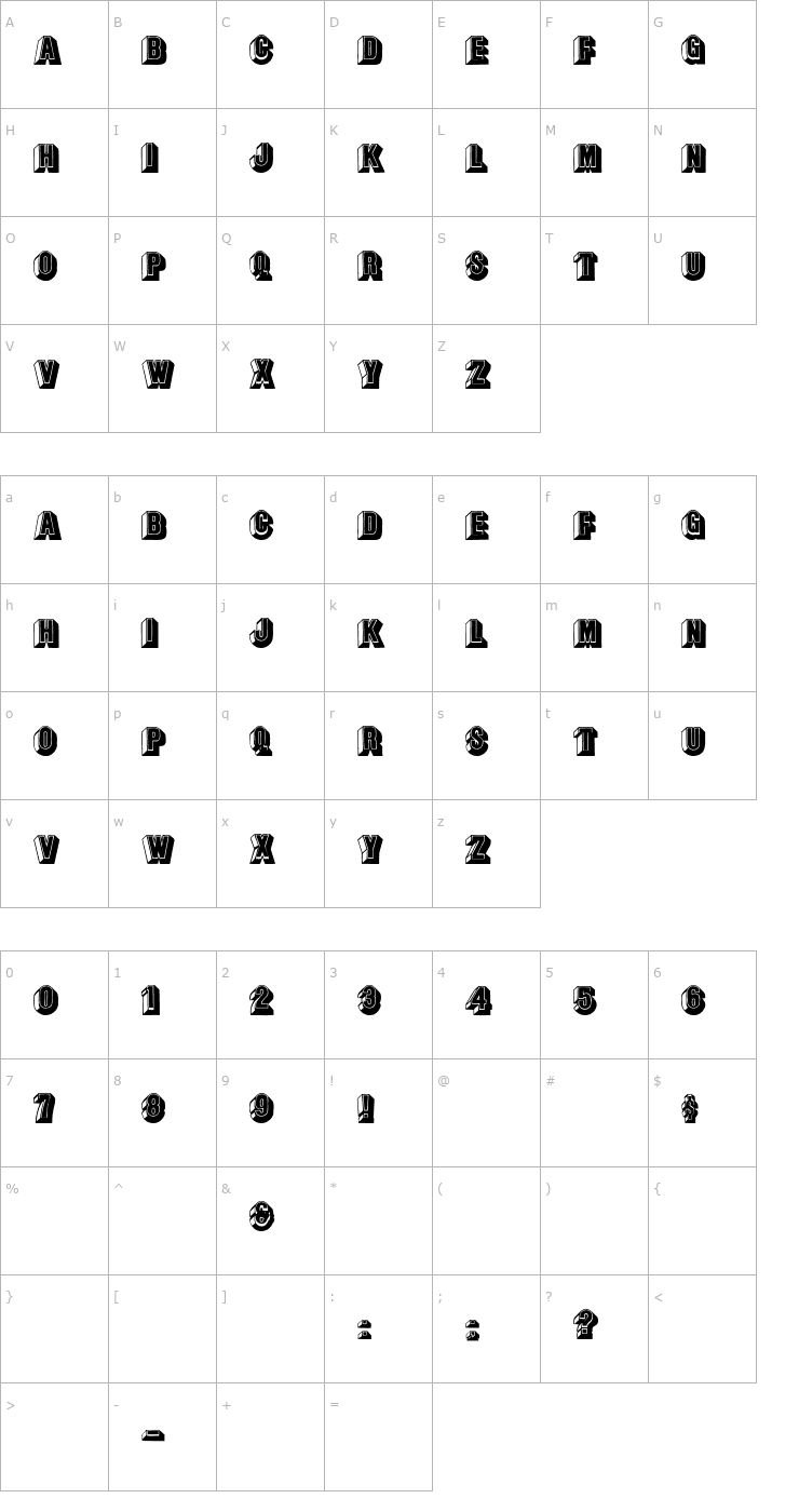 Character Map LeeCaps Font