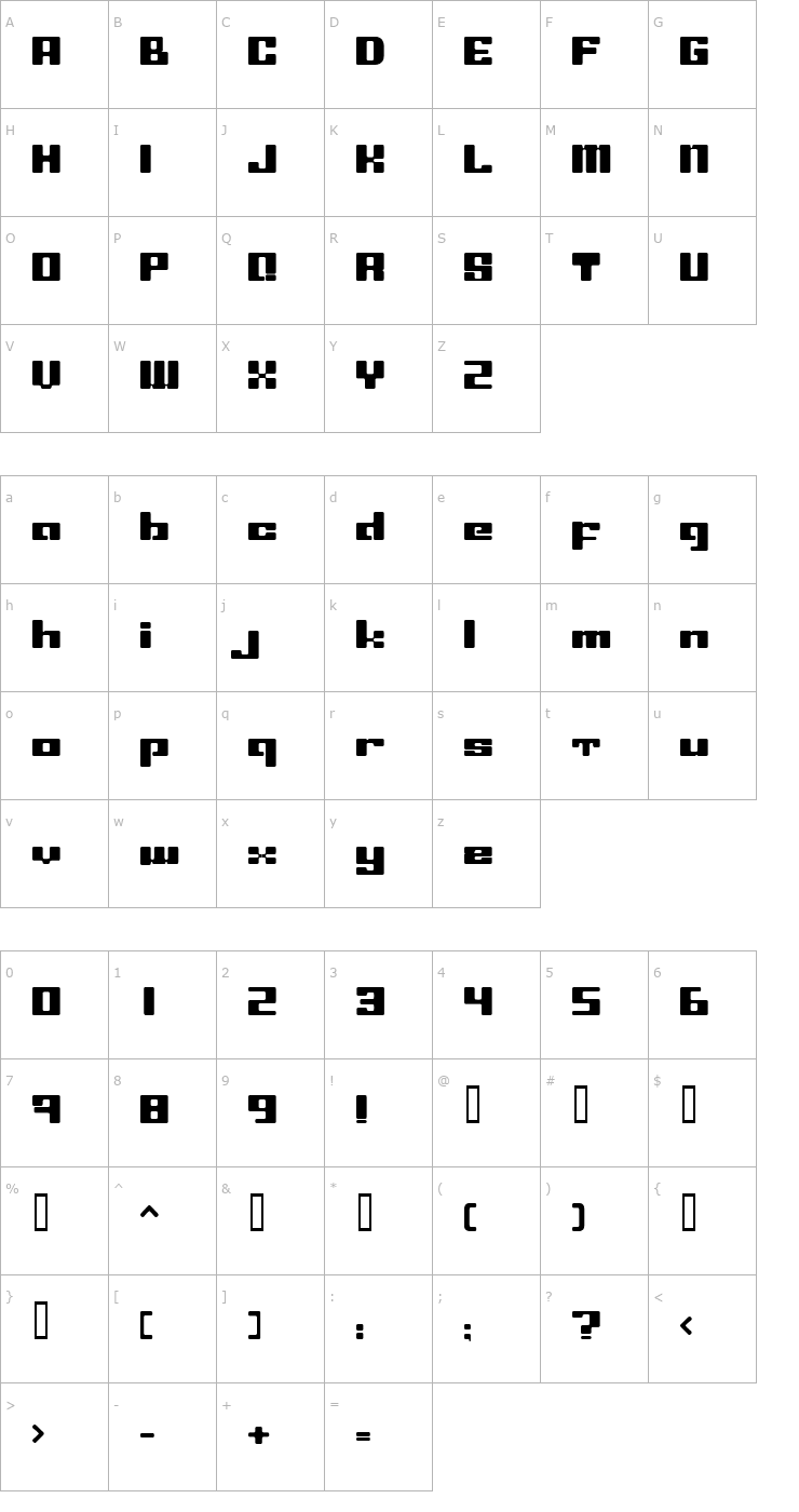 Character Map LeftOvers II Font