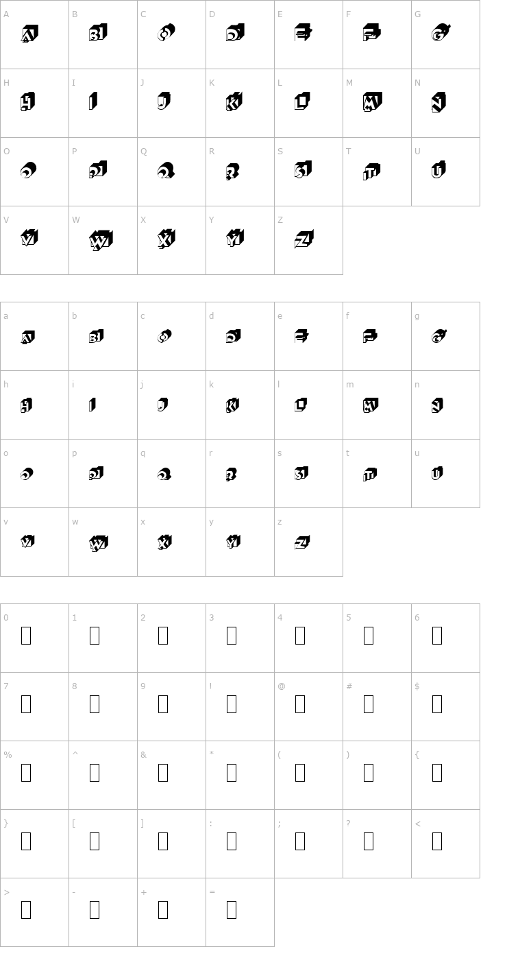 Character Map Leggo 1 Font