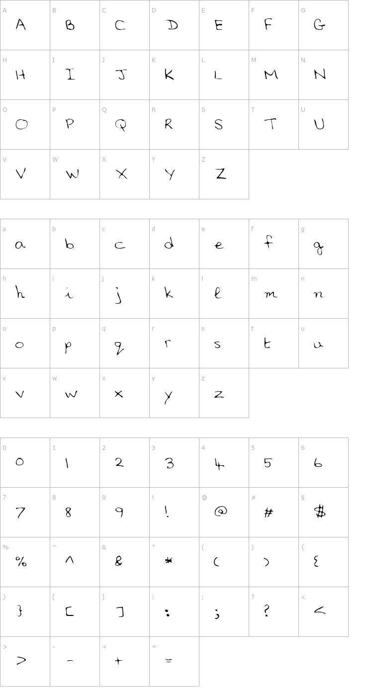 Character Map LEHN006 Font