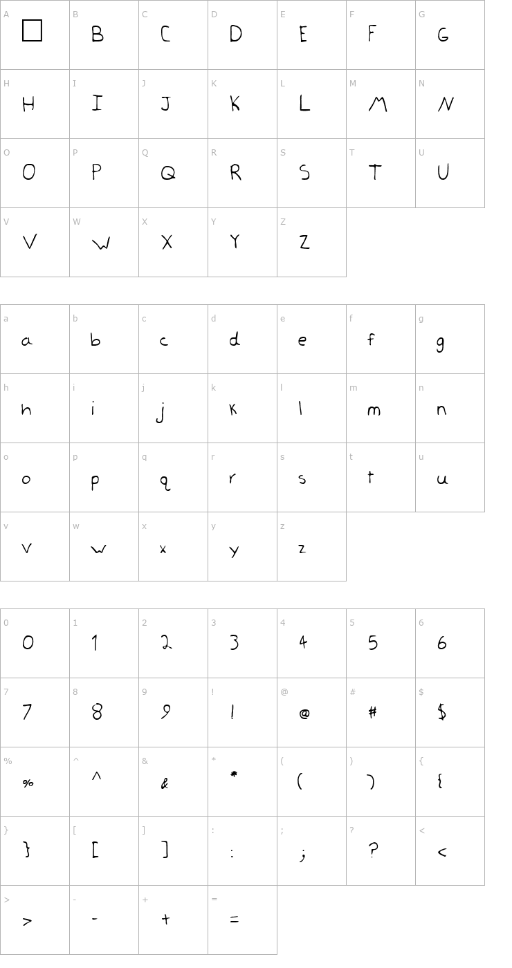 Character Map LEHN011 Font