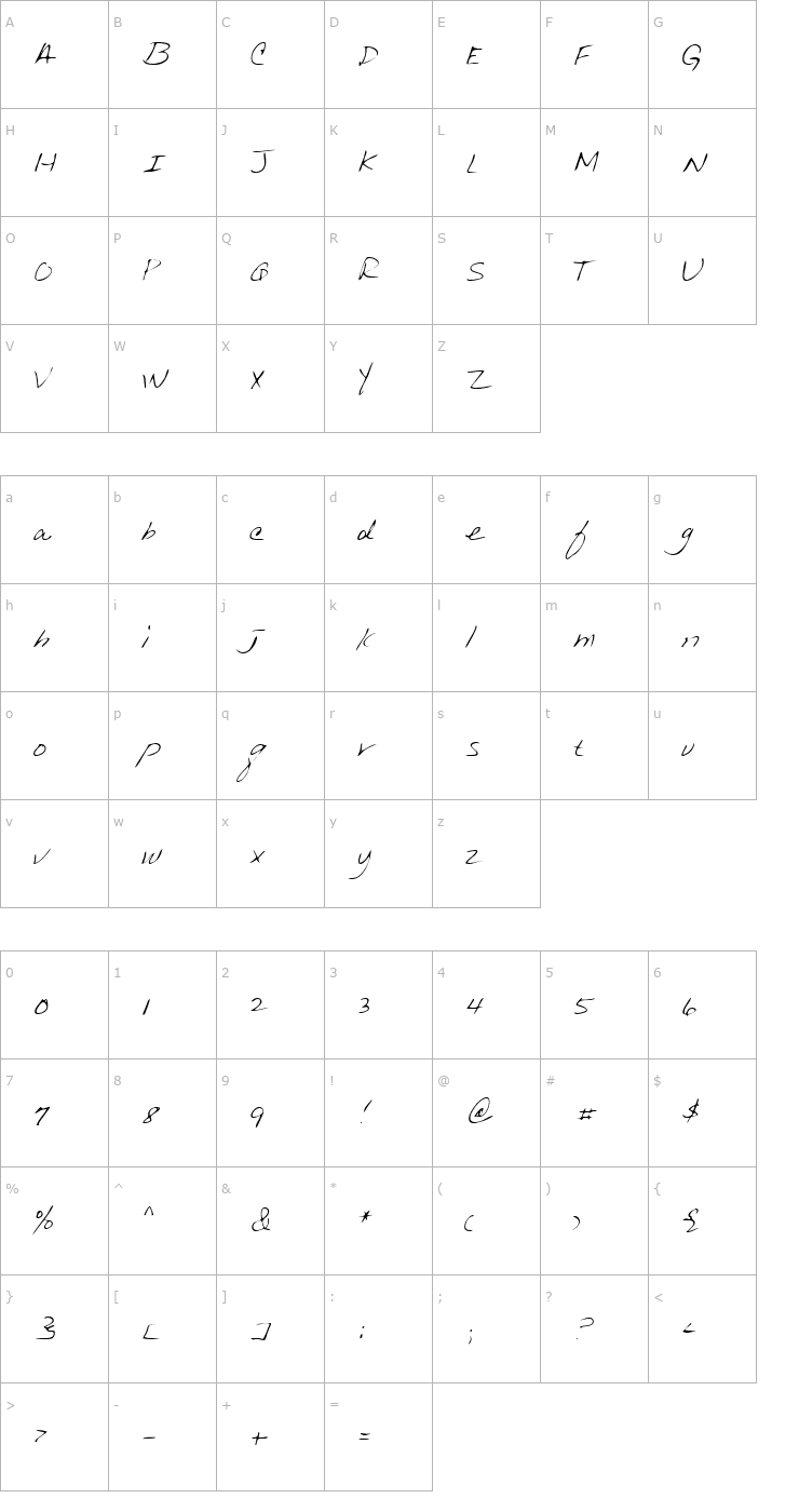 Character Map LEHN013 Font