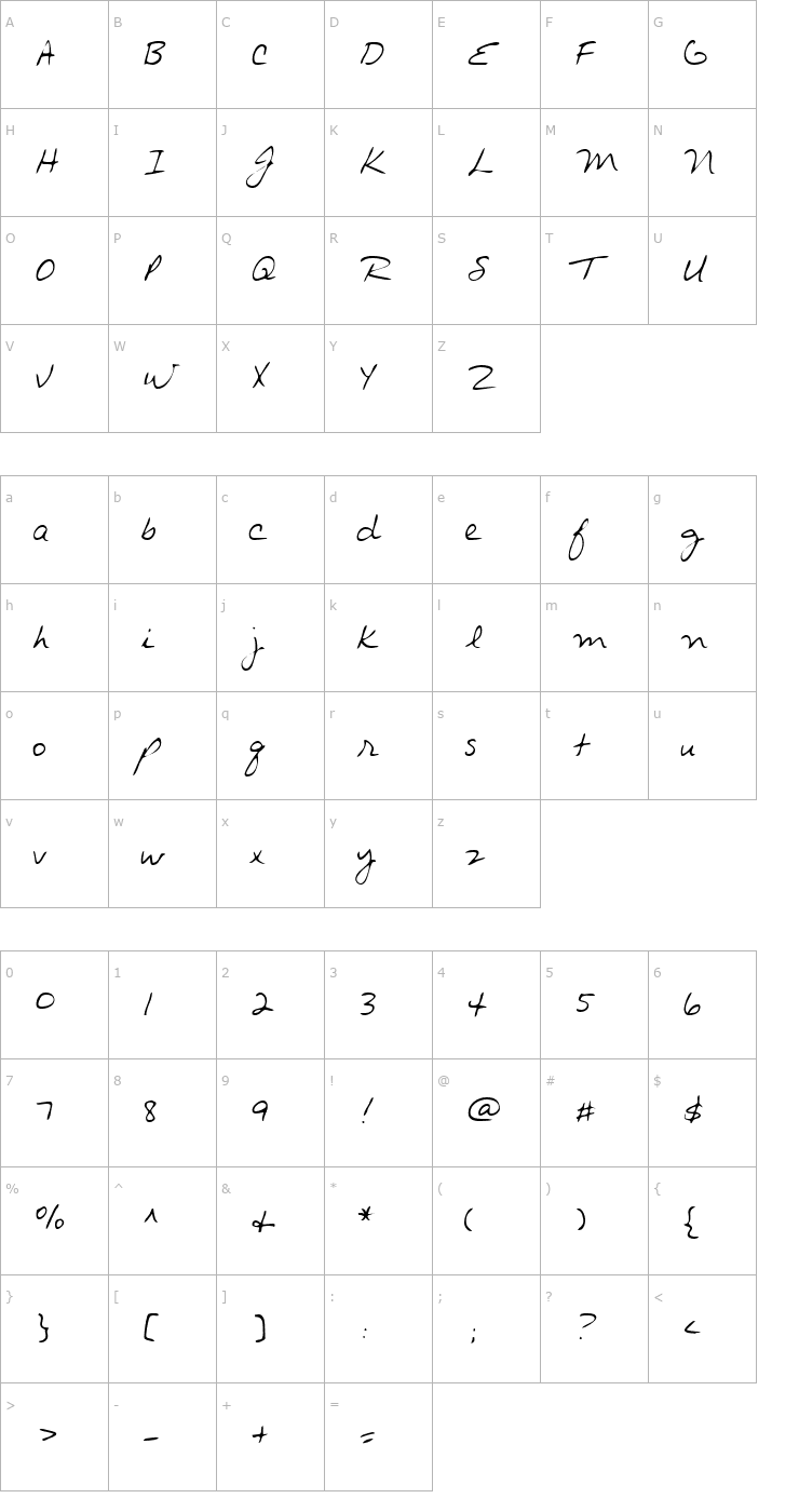 Character Map LEHN014 Font