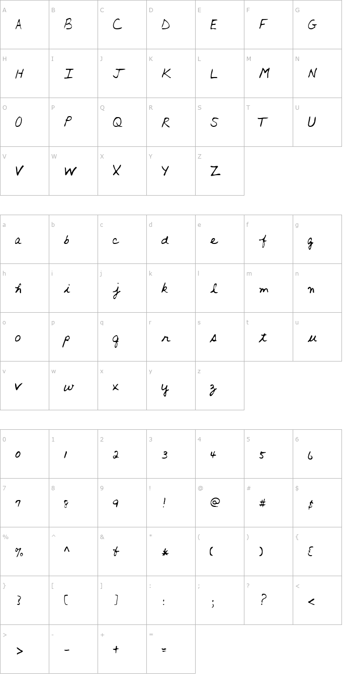 Character Map LEHN016 Font