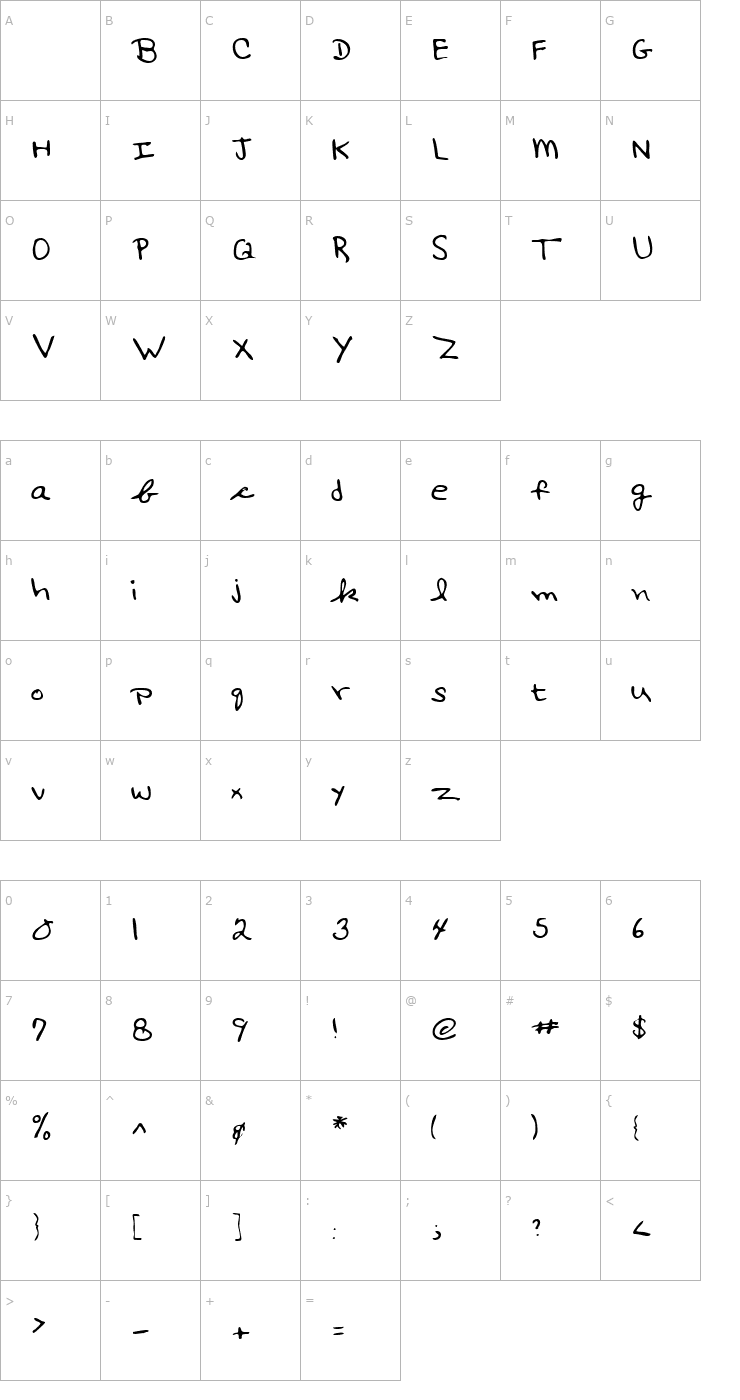 Character Map LEHN017 Font