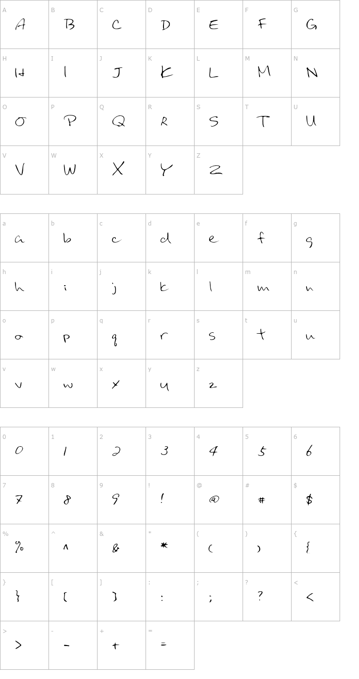 Character Map LEHN031 Font