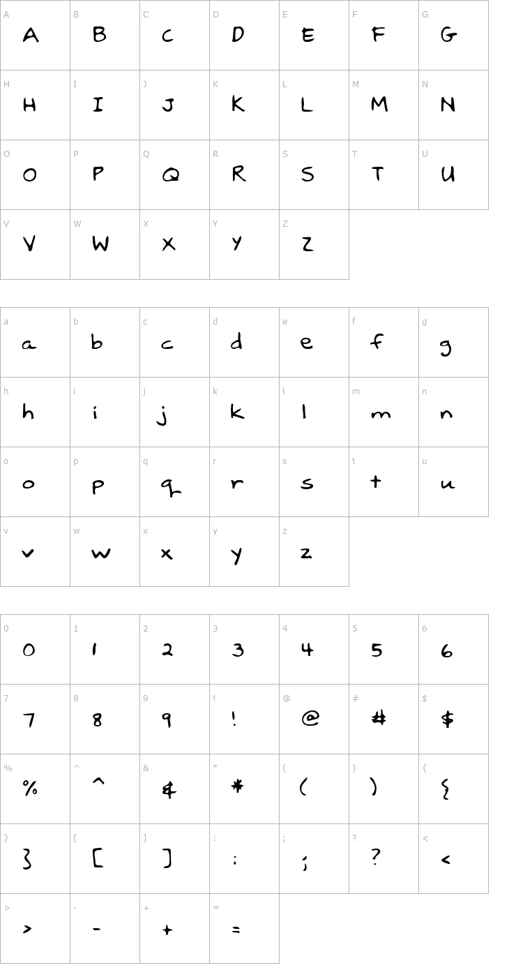 Character Map LEHN037 Font