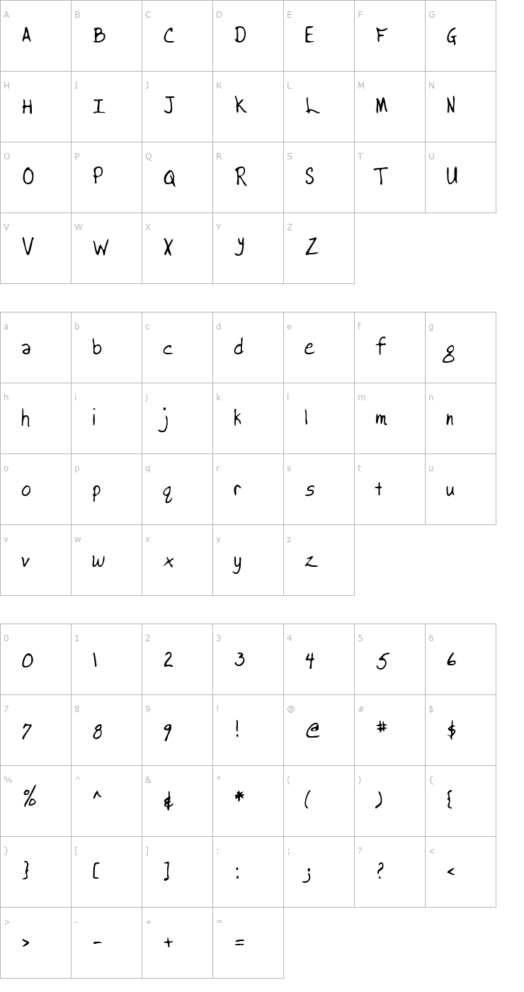 Character Map LEHN038 Font