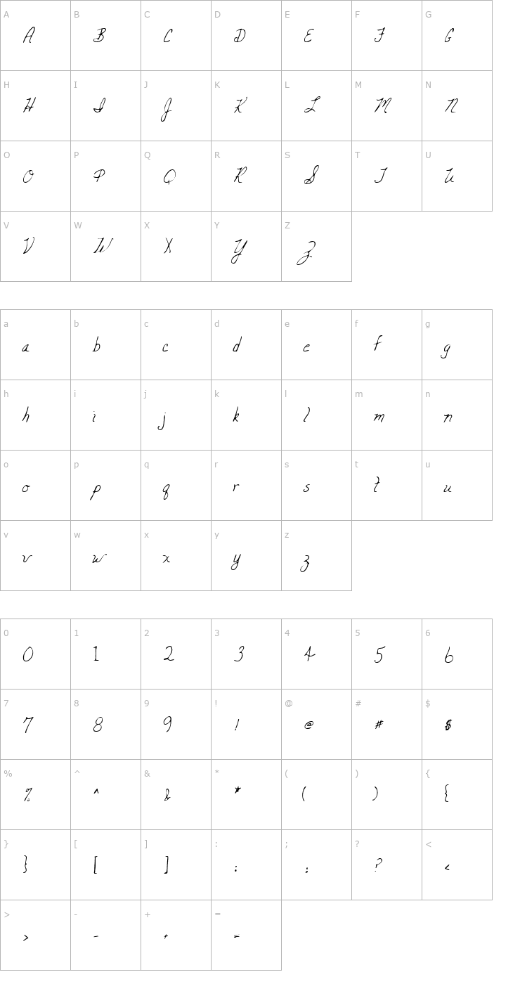 Character Map LEHN047 Font