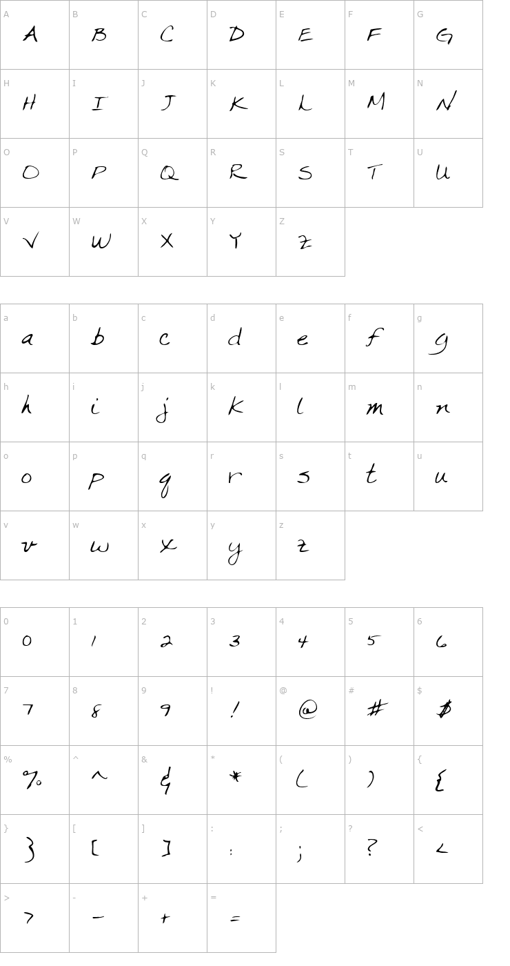 Character Map LEHN063 Font