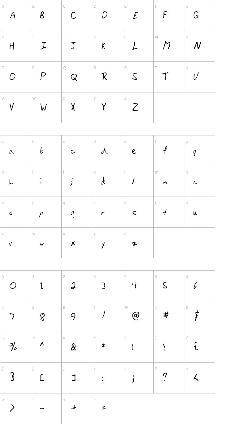 Character Map LEHN066 Font