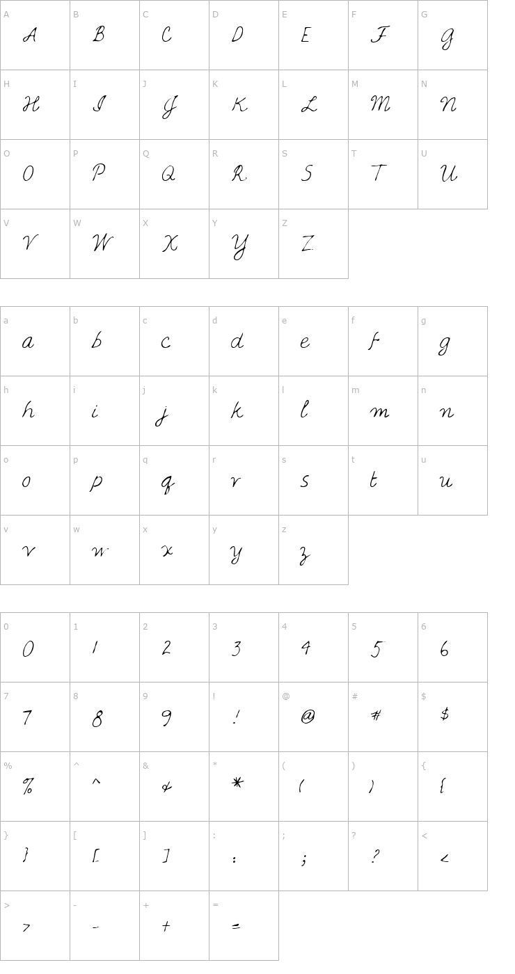 Character Map LEHN067 Font