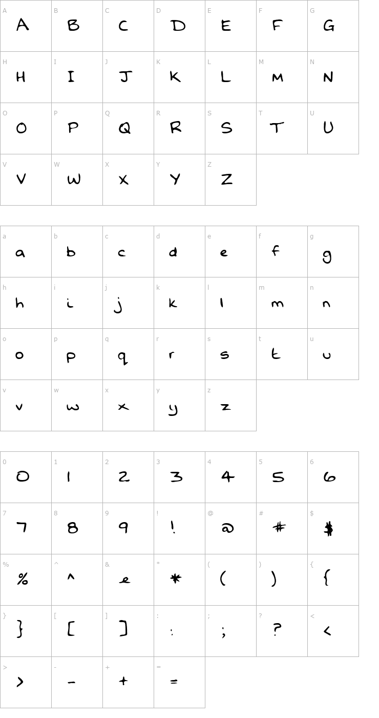 Character Map LEHN068 Font