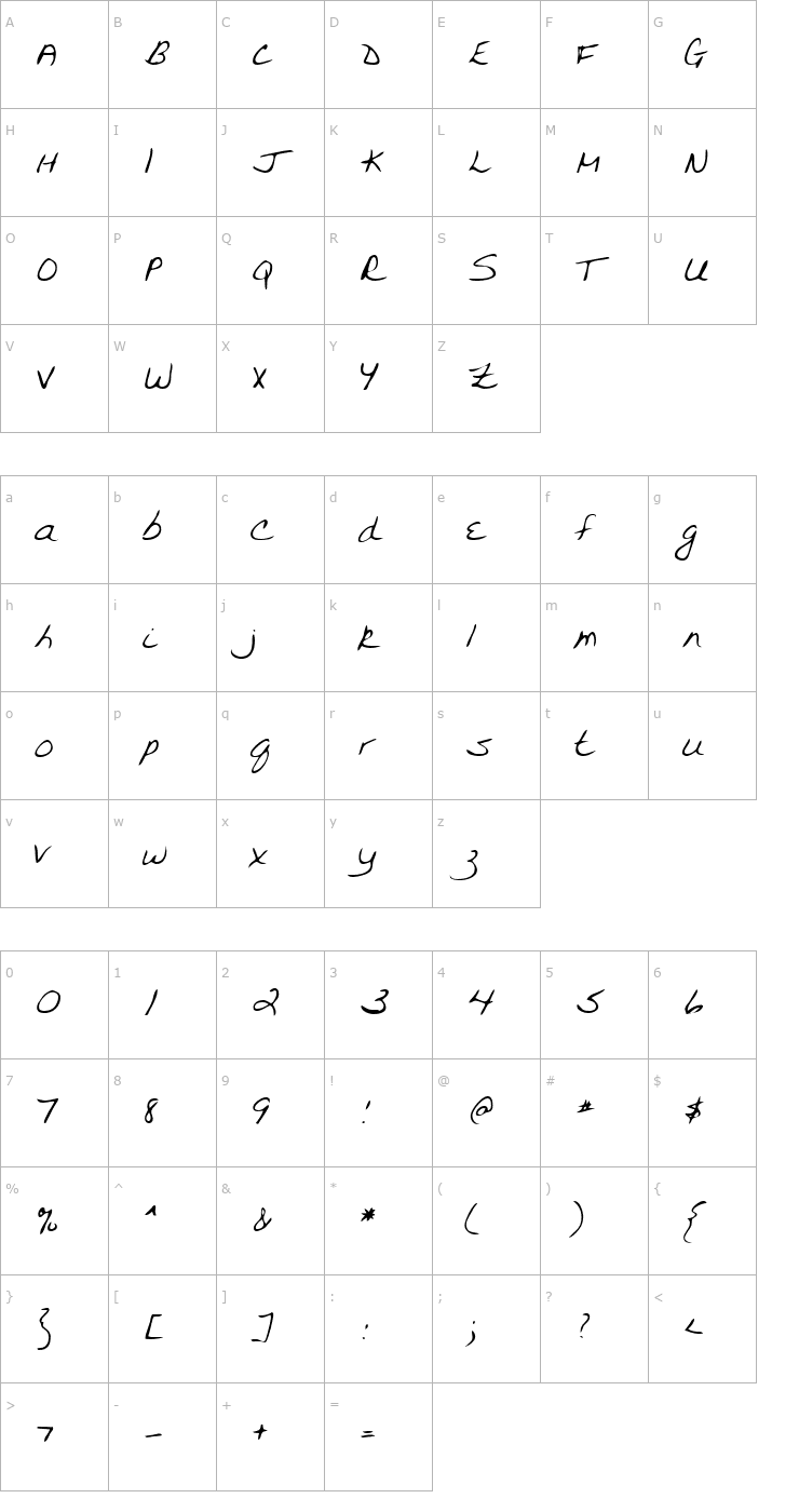 Character Map LEHN094 Font