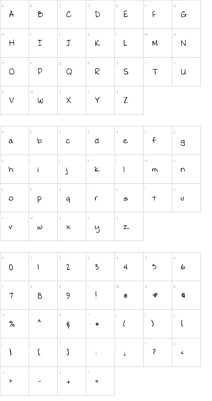 Character Map LEHN095 Font