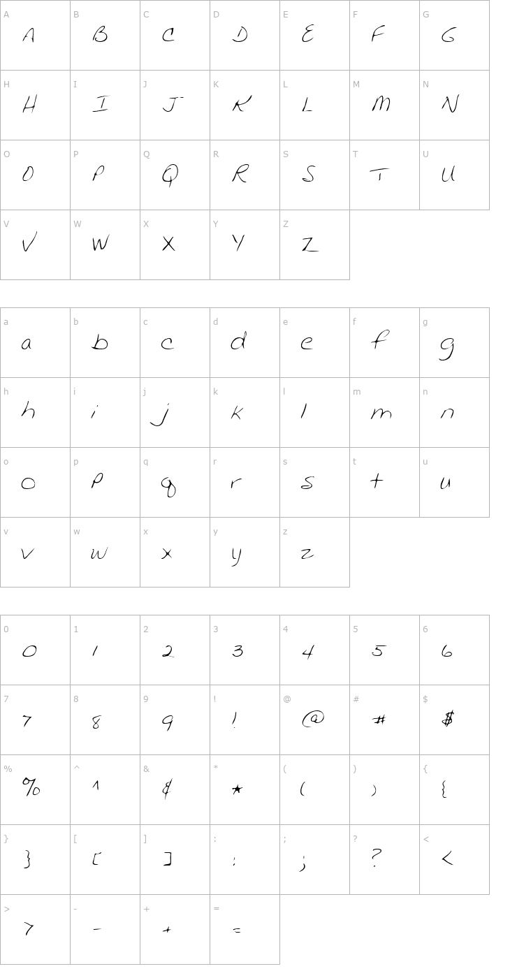 Character Map Lehn136 Font